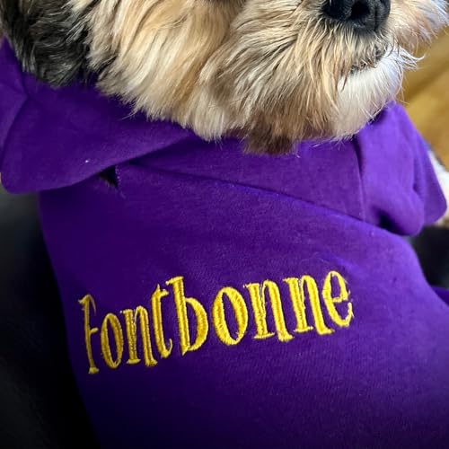 Keruidian Personalisierter Hunde Kapuzenpullover - Namens-Haustier-Kapuzenpullover - Personalisiertes Hunde-Sweatshirt - Welpenkleidung - Personalisierte Hundekleidung - Outdoor-Hundemantel (XS)