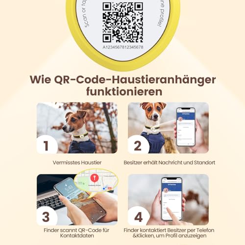 PawView Personalisierte Silikon Hundemarke qr code & NFC-wasserdichte, geräuschlose Für kleine, mittelgroße und große Hunderassen mit Online-Profil,Gegen Verlust,Finder Scannt ohne App DE