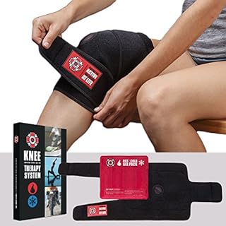 Old Bones Therapy Knee Brace for Immediate Pain Relief and Support | Compression Therapy and Heat Ice Gel Pack (L/XL)