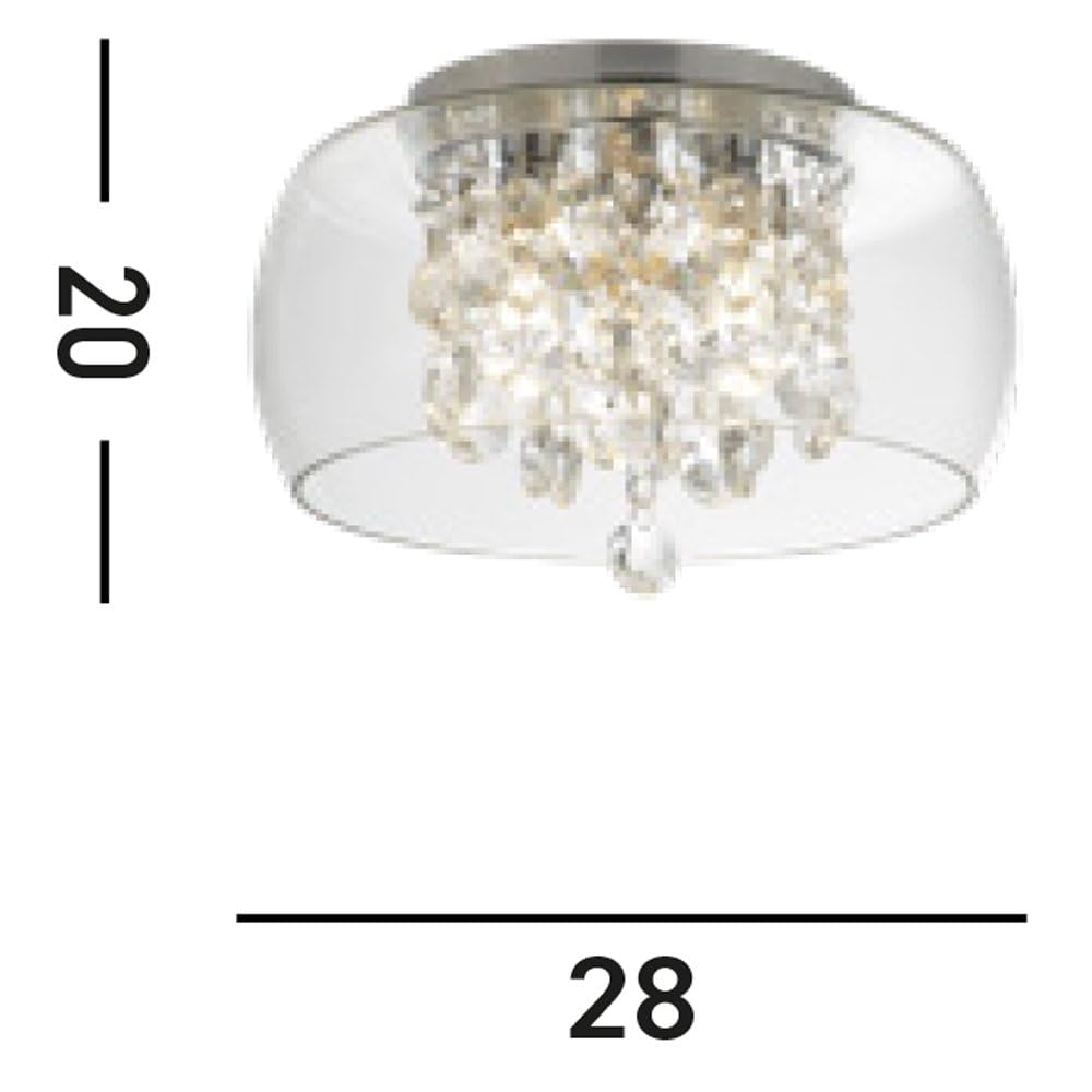 Searchlight 3 Ljus Badrumsspoltaklampa Krom, Kristall IP44, G9