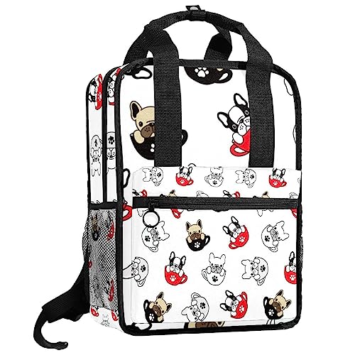 Sac à dos garçon motif chien multicolore idéal pour l'école et les sorties