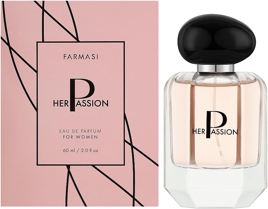 FARMASi Women's Eau de Parfum Her Passion, 60ml/2.03flOz - Fragrance for Women, Long-Lasting Perfume, Floral and Sensual Scent, Passionate Aroma, Daily Wear Perfume, Elegant Fragrance for Women