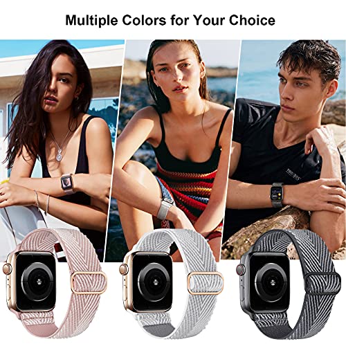 Image of 4 Pack Stretchy Solo Loop Compatible with Apple Watch Bands 38mm 40mm 41mm 42mm 44mm 45mm 46mm 49mm Women Men, Sport Nylon Elastic Straps Wristbands for iWatch Series 11 10 9 8 7 6 5 4 11 Ultra /SE 3 2