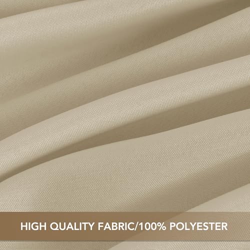 Image of sancua Small Square Tablecloths, Natural Table Cloth, 36x36 Inch | For Square or Round Tables, Washable Polyester Fabric Cover, For Nightstand End Bedside Tables