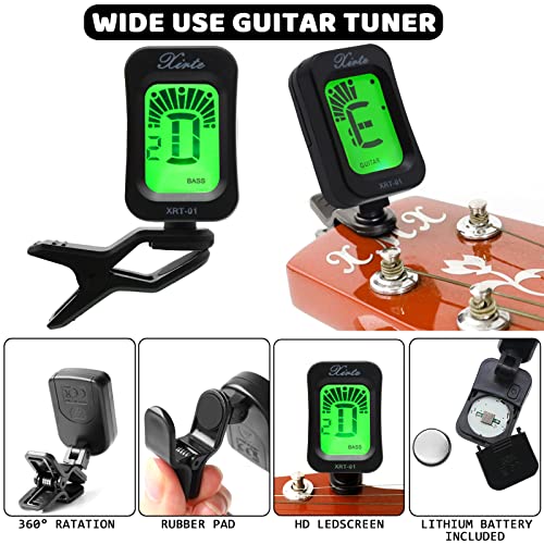 Anvin Acoustic Guitar Accessories Kit Including Acoustic Guitar Strings, Tuner, Guitar Capo, 3-In-1 Restring Tool, Guitar Picks, Pick Holder, Bridge Pins, Guitar Nuts Saddles, Finger Picks (53 Pcs) #TOP2