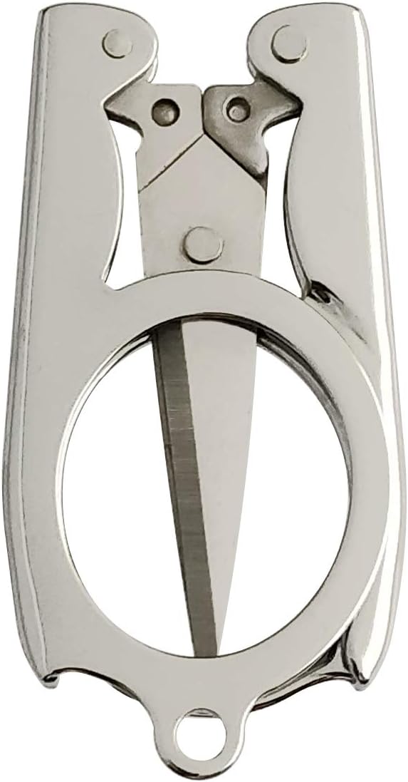 2Pcs Mini Foldable Scissors, Stainless Steel Travel Scissors for Craft, Camping, Outdoors