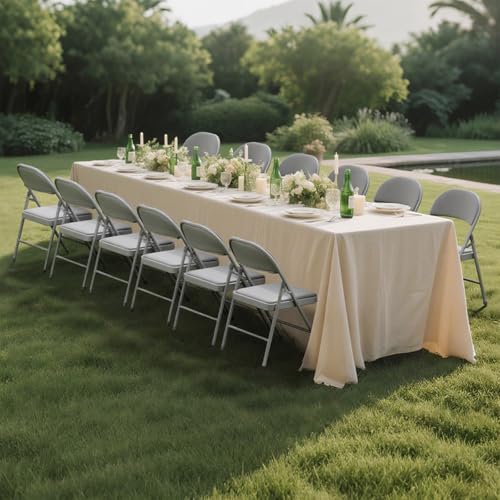 Image of 24 Pack Gray Folding Chairs with Padded Cushion and Metal Frame