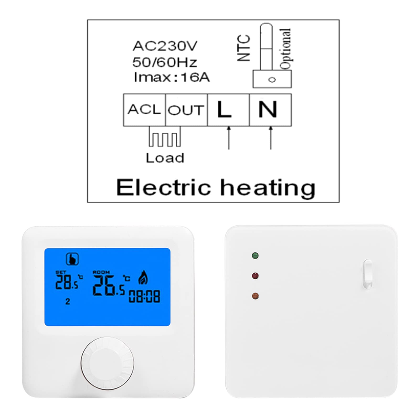 Termostato Programmabile Termostato Digitale Digitale Termostato Regolatore di Temperatura Termostato con Ampio Schermo LCD per il Controllo della Temperatura