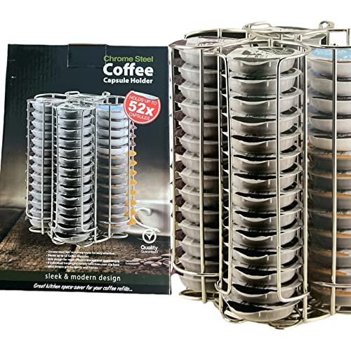 Quailitas Support de capsules de café [52 pièces] – Support rotatif pour capsules de café Tassimo pour cuisine, support rotatif pour capsules de café et de lait...