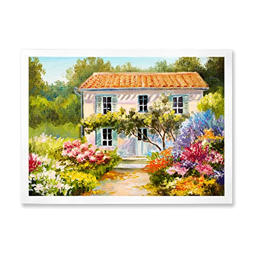 Tableau Little House On The Mountain d'art encadré finition premium