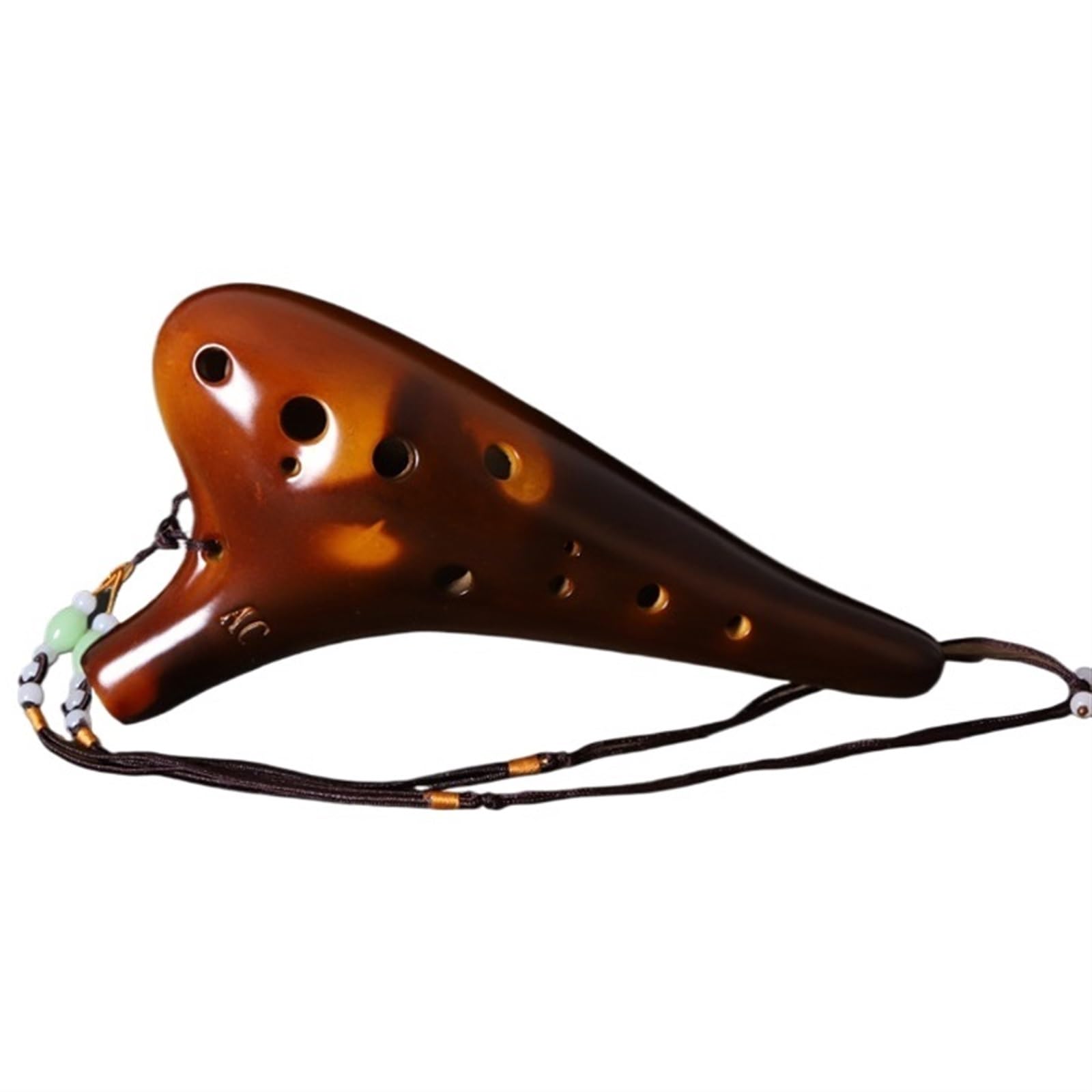 Ocarina principianti Strumento Musicale Ocarina A Dodici Fori Giallo Ambra Con Chiave In Do Contralto Strumento Musicale Ocarina In Do