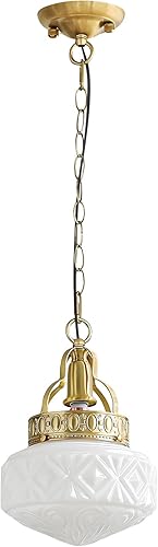 Miniatura 10 de KCO Iluminación vintage de vidrio de leche lámpara de techo latón dorado cocina lámparas de techo lámpara de techo globo de mediados de siglo