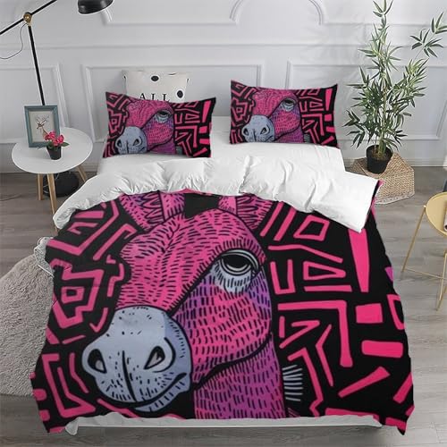 Housse de couette double 200x200cm animaux imprimé 3D parure lit fille