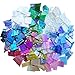 ILLUCKAI 2.2lb Iridescent Stained Glass Sheets, Irregular Mosaic Glass Pieces, Broken Stained Glass Scraps for Mosaic Making and Home Decor, Assorted Iridizing Colors and Shapes
