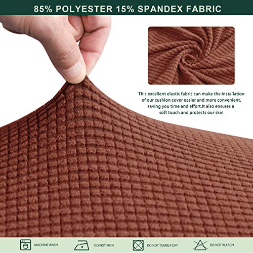 Image of CHUN YI 3Piece Stretch Couch Cushion Covers, Sofa Seat Slipcovers for Pets, Suitable for Armchair Loveseat Sofa with Spandex Jacquard Washable Fabric(3Piece,Brick)