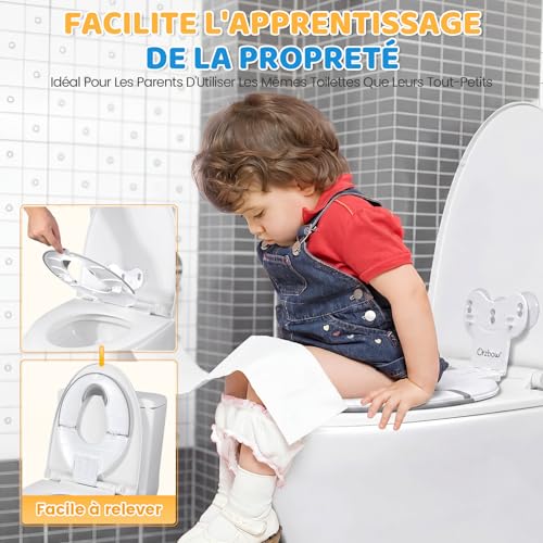 Orzbow Reducteur Toilette Enfant Pliable, Blanc – vue 6