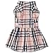 PUPTECK Classic Plaid Dog Dress Cute Puppy Clothes Outfit
