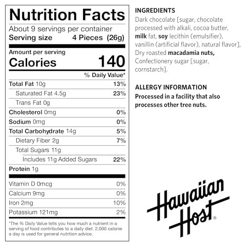 Hawaiian Host Paradise Collection - Dark Chocolate Macadamia Nuts - 8 Oz Bag image 4
