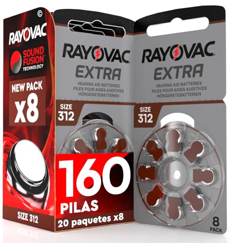 Pilas Rayovac 312 con Tecnología Sound Fusion PR41 Marrón - 160 Pilas