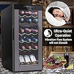 NutriChef PKCWCDS188 Cellar Cooler for White and Red Wines Chiller, 18 Bottle Dual Zone-Black - Image 6