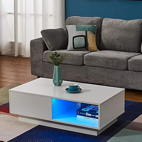 Panana Wooden Coffee Table with LED Lighting Cover