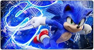 Bonamana 3D Printed Sonic The Hedgehog Gaming Mouse Mat 600*300*3 mm Children Large Mouse Pad with Non-slip Desk Mat Mousepad for Laser/Optical Mice (City Running)