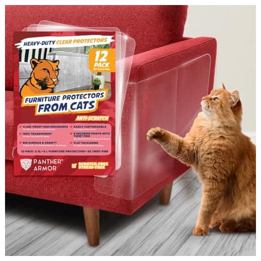 Panther Armor 12-Pack Furniture Protectors from Cats Scratch - Couch Protector for Cats - Anti Cat Scratch Furniture Protector - Couch Guards for Cats - Sofa Corner Scratching Training Tape Deterrent