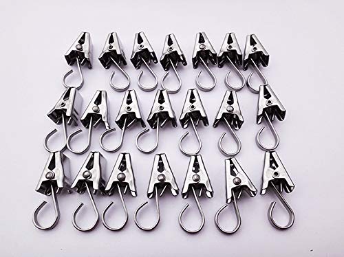 Anneaux Rideaux Avec Pinces - Lot De 30, Ø50 Mm, Acier Inoxydable & Fer - Fixation Sans Perçage - 2
