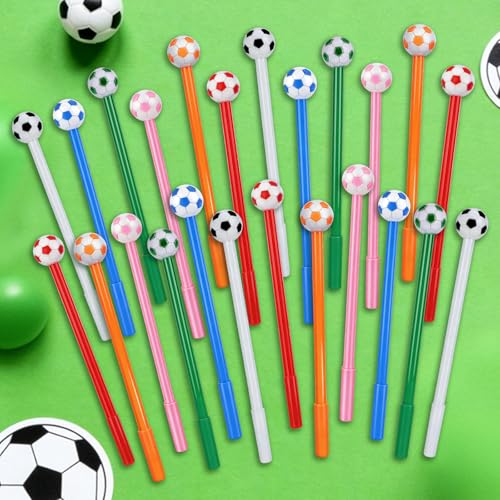 Set de 24 bolígrafos de gel con diseño de fútbol miniatura 7