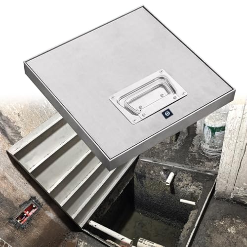 Escotilla de acceso al aire libre con cerradura y asa, cubierta duradera para patio, pozo de ventana, sótano, fontanería, aguas residuales y acceso subterráneo a tuberías