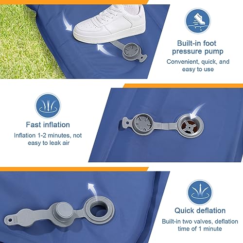 Image of HiiPeak Sleeping Pad for Camping- Ultralight Inflatable Sleeping Mat with Built-in Foot Pump & Pillow, Upgraded Compact Camping Air Mattress for Camping, Backpacking, Hiking (CM07 Blue)
