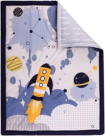 HMtideby Baby Toddler Blanket Quilt Cot Comforter Crib Baby Quilts for Boys and Girls Nursery Bed Throw Blanket 84x107cm-Blue Rocket