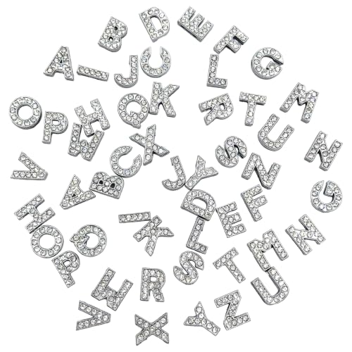 danytes 52pcs Rhinestone Letter Charms for DIY Jewelry Making