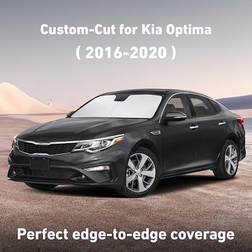 Image of EcoNour Windshield Sunshade Compatible for Kia Optima 2016-2018 2019 2020, Sun Visor for Front Windshield & Window Sun Shade Cover, UV Heat Blocker & Protector, Car Accessories