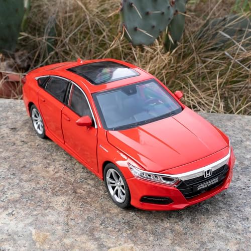 Image of Toy Cars Compatible for 1:24 Accord Model Car | Pull Back Die-Cast Alloy Vehicle with Lights & Sound | Openable Doors | Collectible Toy Car Gift for Kids Boys Girls & Adults (red)
