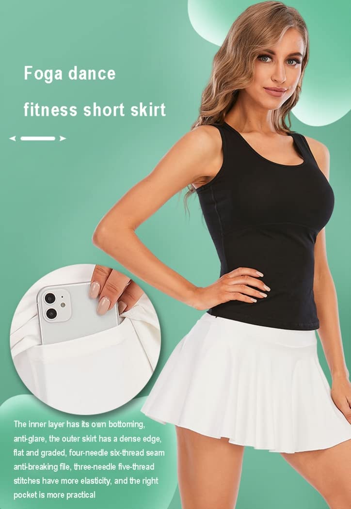 Butterfiy Shorts À Séchage Rapide Jupe De Yoga pour Femmes avec Poches Jupe Courte Enveloppante De Sport Athlétique 2 en 1 pour Femmes,Gray Blue,XL