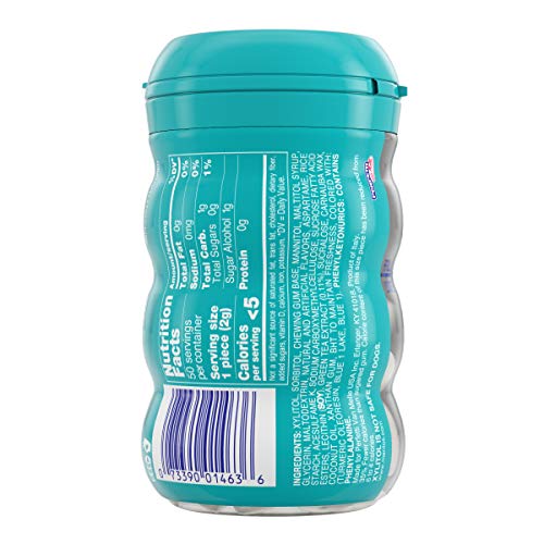 Image of Mentos Pure Fresh Sugar-Free Chewing Gum with Xylitol, Wintergreen, Non Melting, 50 Piece Bottle (Pack of 2)