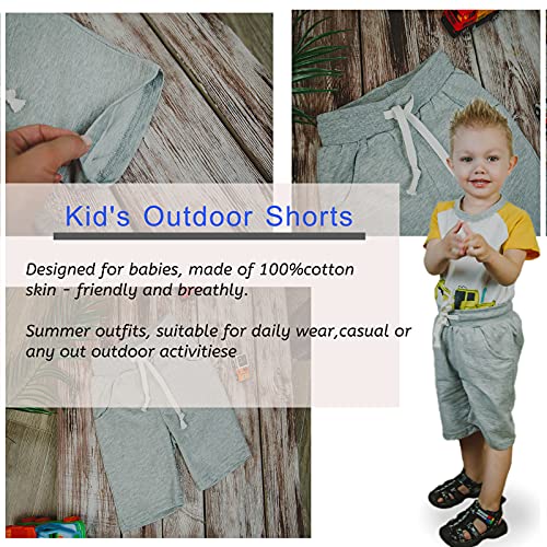 HZXVic Toddler Baby Boys Shorts, Summer Cotton Shorts for Kids Girls, 3 Pack Childrens Jogger Pants2