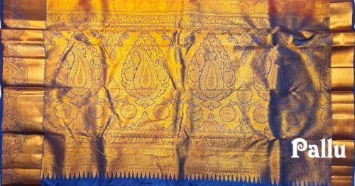 Image of VFCollections Women's Kanchipuram Silk Pure Pattu Sarees With Blouse