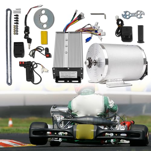 72V 3000W Brushless DC Motor Kit 4900rpm - 5800rpm with 24 mosfet 50A Controller and Throttle Grip for Scooter Bicycle Motorcycle Bike DIY Conversion Kit
