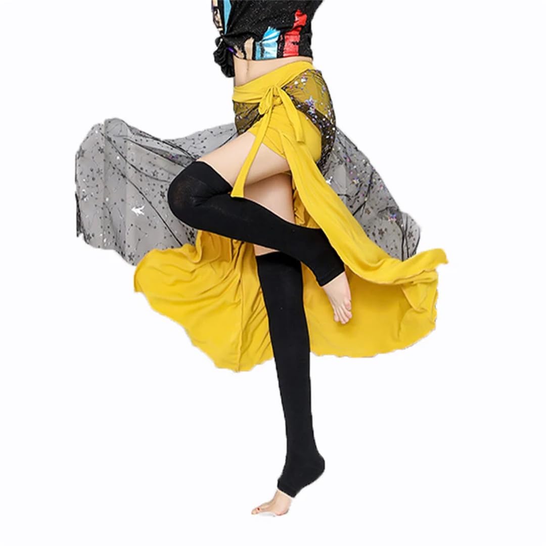 Disimlarl Falda larga de danza del vientre para mujer, falda larga de danza oriental, falda de actuación