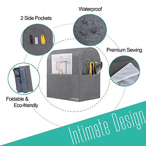 LLYWCM Stand Mixer Cover Compatible with 6-8 Quart Kitchenaid Mixers, Kitchenaid Mixer Dustproof Cover and Accessories for Small Appliance Protector Shield with Pockets - Thumbnail 3