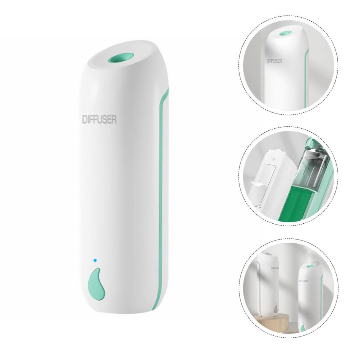 Diffusore di Aromi Automatico Timer, 1 Pezzo, Verde | Pp, Capacità 800ma, Portatile, per Casa e Camera da Letto, Elimina gli Odori