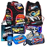 HOT WHEELS CARS AUTOS 8 Teile Set SCHULRANZEN RANZEN FEDERMAPPE RUCKSACK TASCHE Sporttasche mit Sticker von Kids4shop
