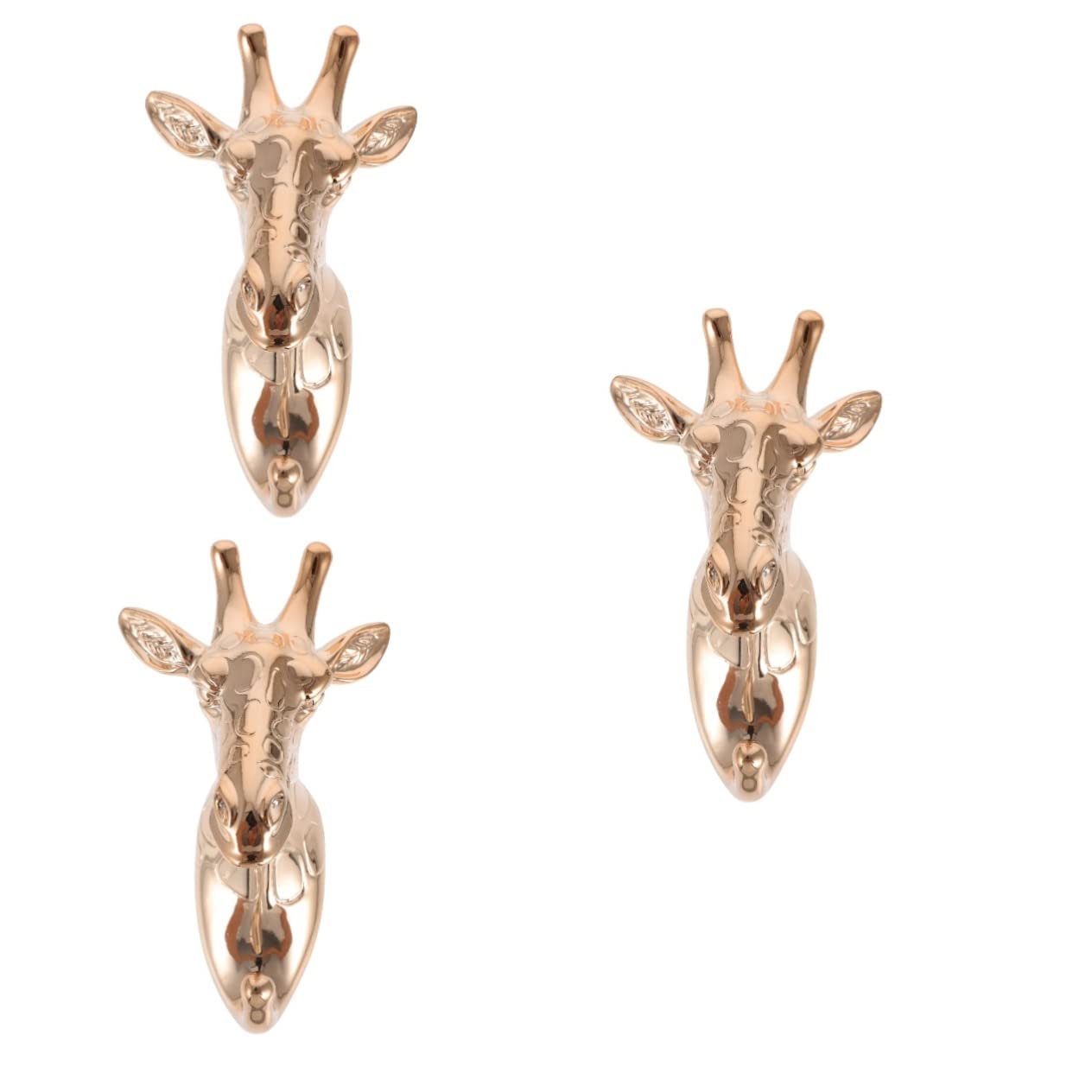 Patère girafe dorée en résine lot de 3 pour vêtements
