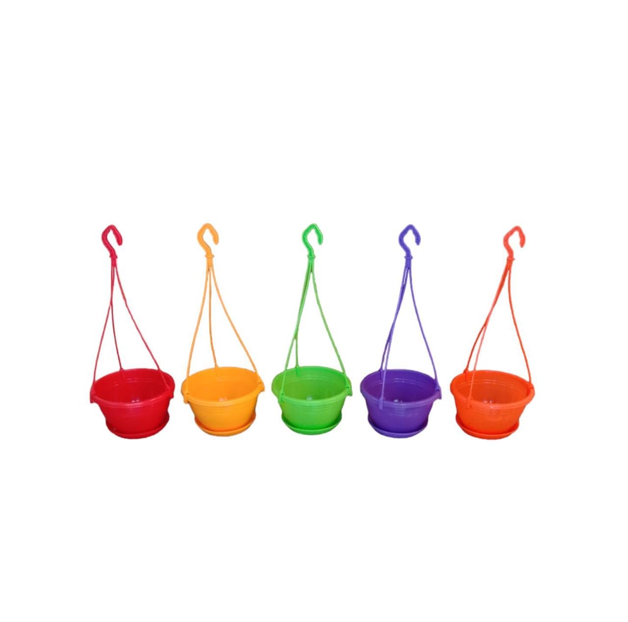 KUMUDAM Plastic Hanging Pots |Multicolor |Docorative Hanging Pots with Plates | 7 inch Size (5) (B0CVR8T4HF) Amazon Price History, Amazon Price Tracker