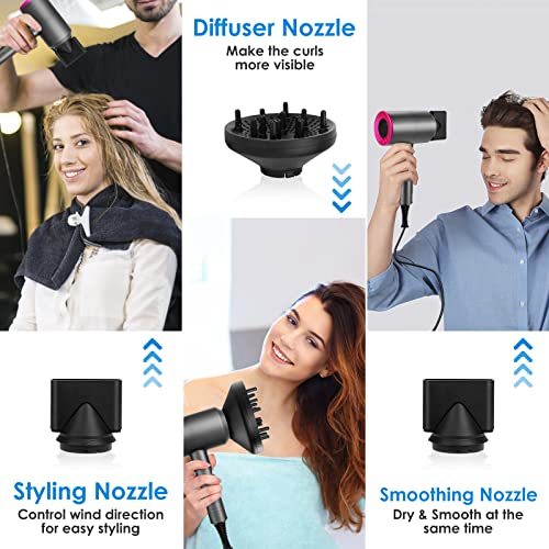 Image of Sendowtek Hair Dryer 2000W Professional Negative Quick Dry Powerful with Concentrator Hot Shot Switch 3 Settings Hair Dryer with Diffuser for Women and
