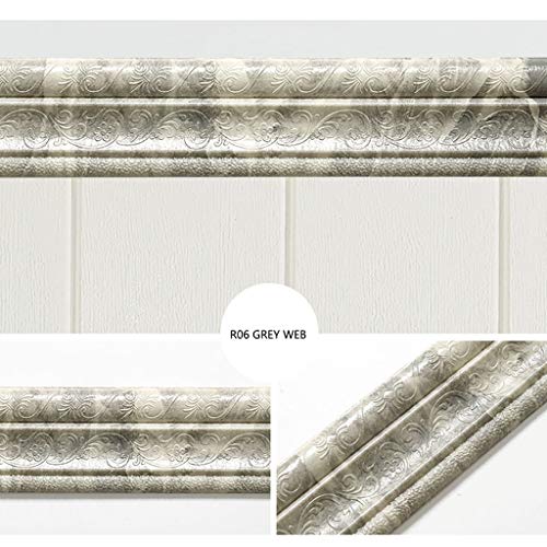 Iusun Self-Adhesive Three-Dimensional Wall Edging Strip Border Waterproof 7.55 Feet Wall Decor for Bedroom Living Room Restaurant Kids Nursery Kindergarten Mall Window Decoration (Gray)