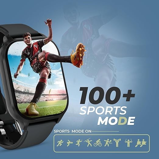 Image of H9 Smart Watch 2.01 inch TFT Display, Bluetooth 5.0 with 100+ Sports Mode, Heart Rate & Blood Oxygen Monitor, Call & Message Reminders Compatible with Android & iOS, IP67 Waterproof (Black)