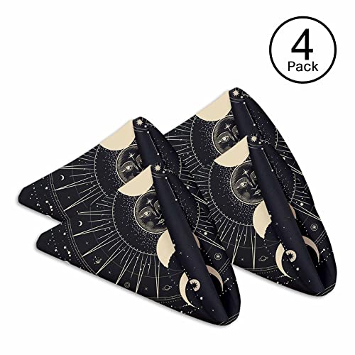 Mxocom Moon Sun Cloth Napkins Set Of 4 Star Galaxy Zodiac Signs Moonlight Esoteric Astrology Nature Science Dinner Napkins Washable For Home, Parties, Weddings And Banquet 18 X 18 Inch #TOP1